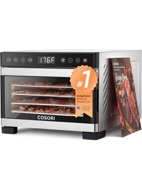 5-Tray Stainless Steel Food Dehydrator with 3.1 ft² Drying Space - Healthy